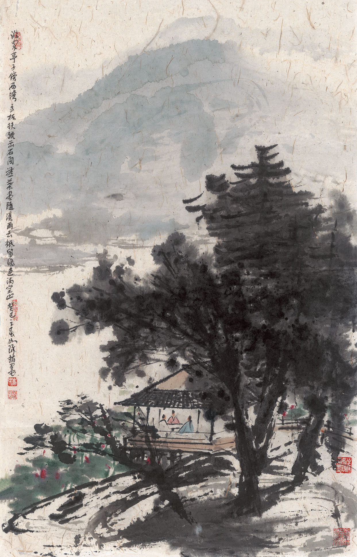 2013年作 誰將亭子傍西灣 鏡心  設色紙本