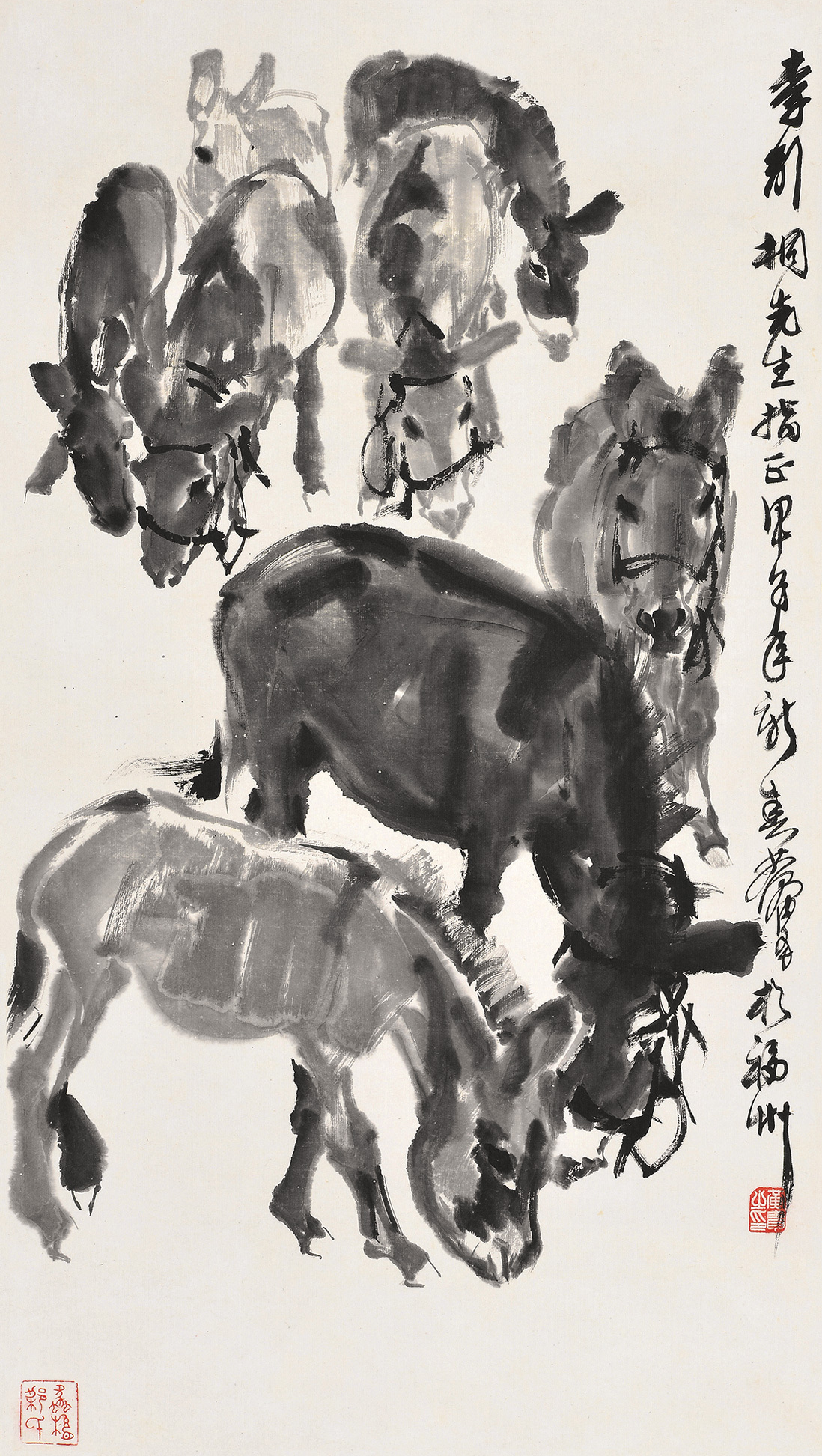 1984年作 驢 立軸 水墨紙本