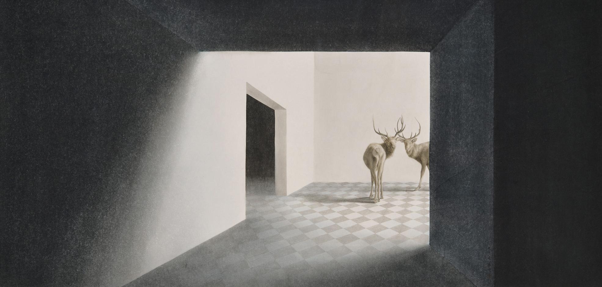秦艾（B.1973） 2014年作 間隔 鏡框 設色紙本
