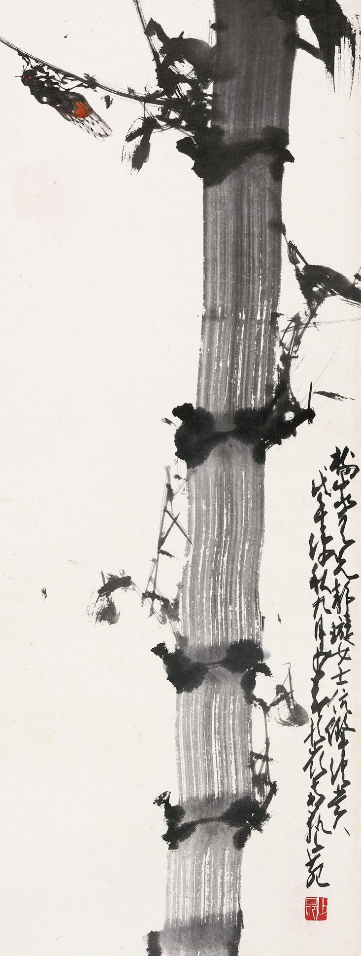 趙少昂（1905～1998） 1978年作 鳴蟬 鏡心 設色紙本