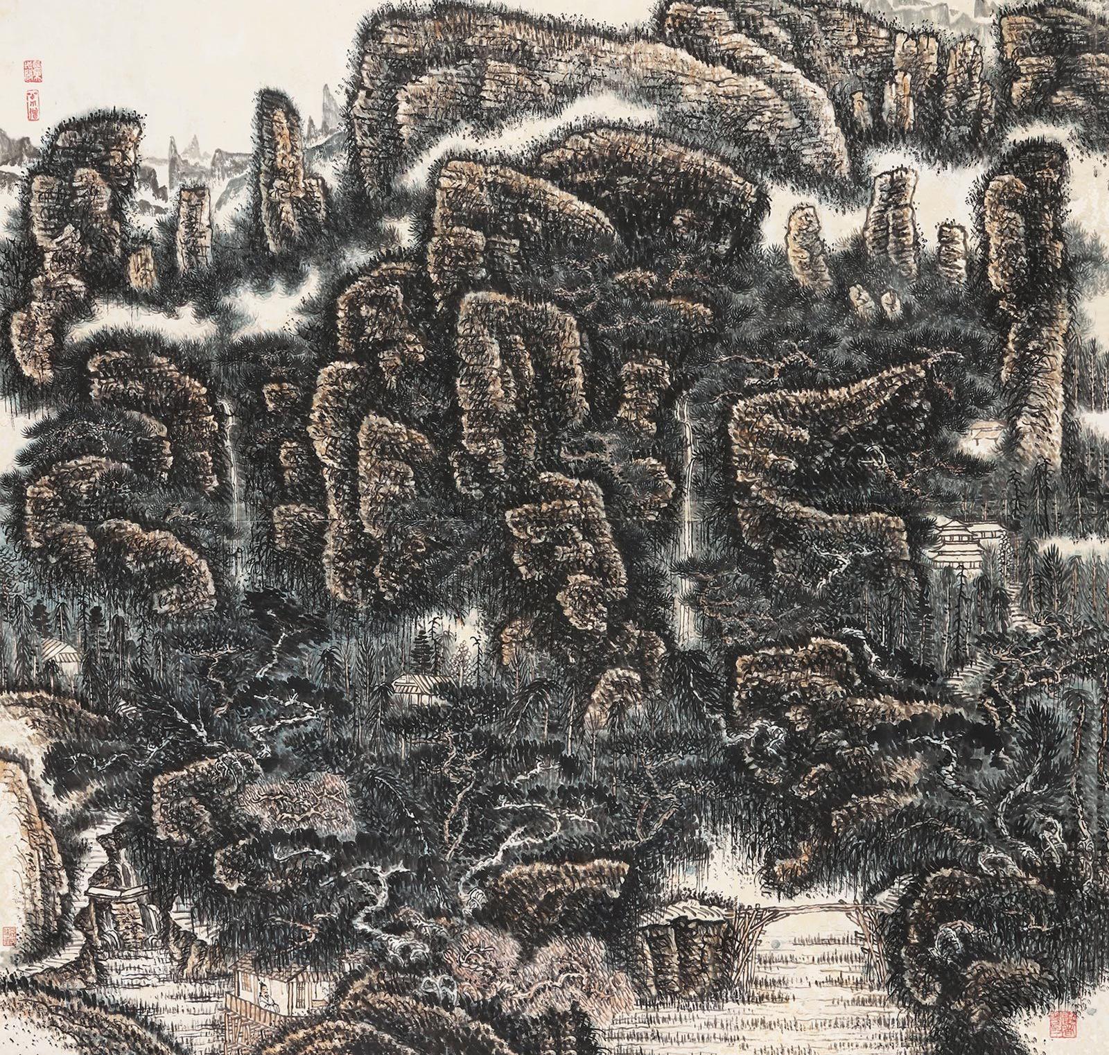 黃秋園（1914～1979） 高仕隱居圖 立軸 設色紙本