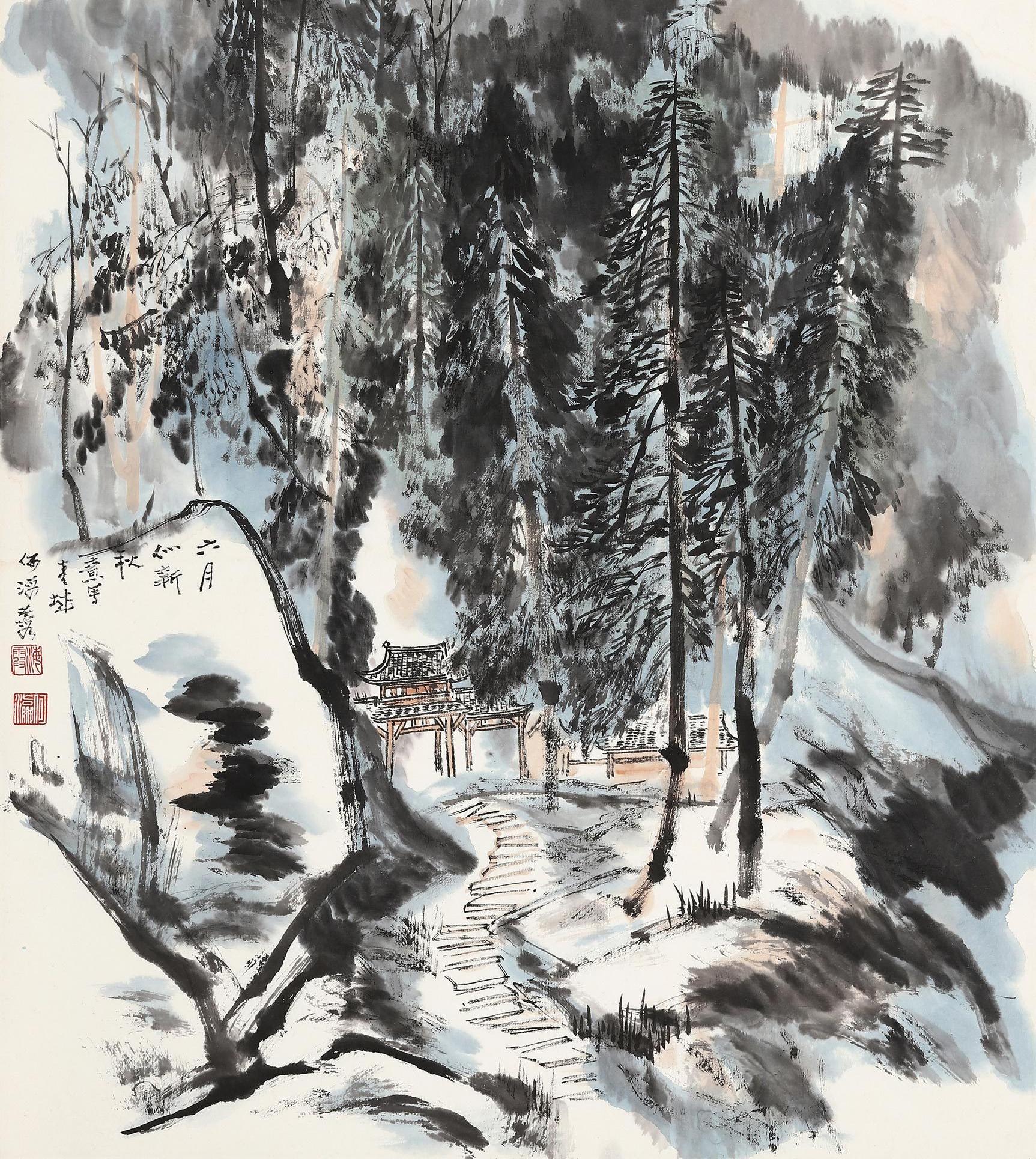 何海霞（1908～1998） 六月似新秋 立軸 設色紙本